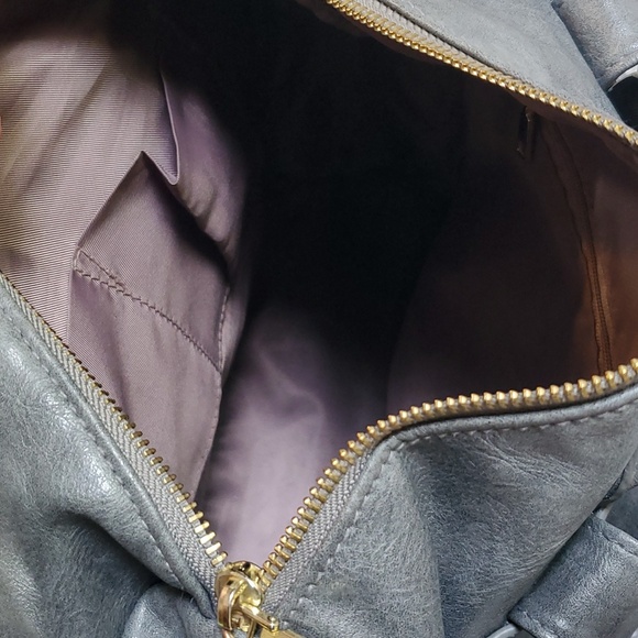 Gray Leather Like Backpack Purse - Picture 8 of 11